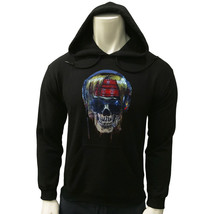 Nwt Death Skull Headphones Horror Scary Gothic Men&#39;s Hoodie Sweatshirt S M L Xl - £18.63 GBP