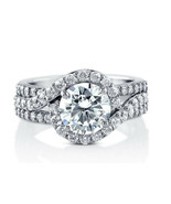Sterling Silver AAAA Cubic Zirconia Round Halo Ring  - €15,74 EUR