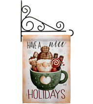 Hot Coco Gnome Garden Flag Set Winter Wonderland 13 X18.5 Double-Sided House Ban - £22.27 GBP