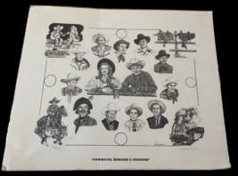 RARE Signed &amp; Numbered Art Print Cowboys Heroes &amp; Friends Wendy Liddle Autry - $121.19