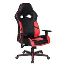 Vapor Gaming Chair In Black Faux Leather With Red Accents - £241.39 GBP