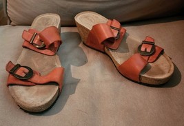 Taos Womens Comfort Shoes Sandal Wedge Size EU 42 US 11-11.5 Burnt Orange - $25.00