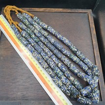 Vintage Blau, Weiß ART Ausgefallene GLAS Perlen Halskette - $855.71 MXN