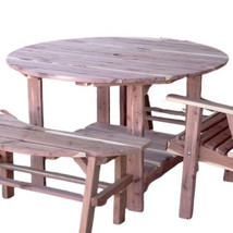 48&quot; Round Picnic Table - Amish Solid Red Cedar Outdoor Furniture - £696.01 GBP