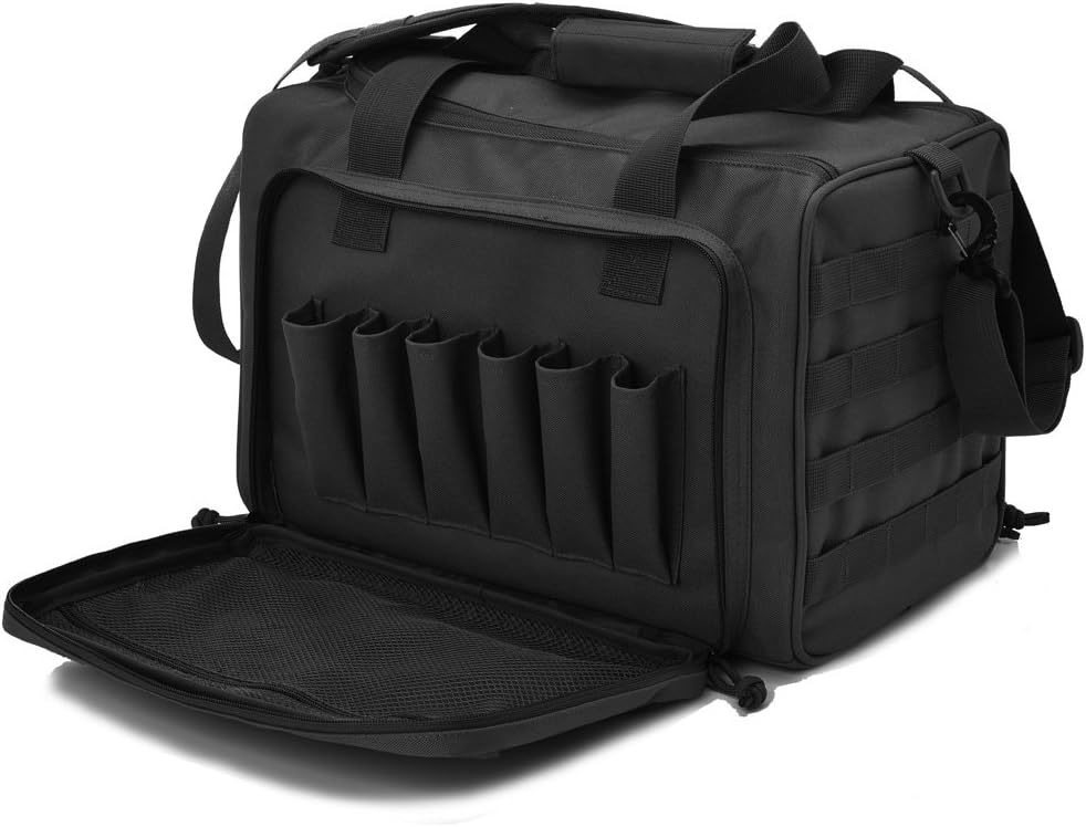 Tactical Gun Range Bag Deluxe Pistol Shooting Range Duffle Bags - $46.99