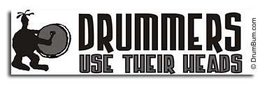 Drummers Use Their Heads Sticker Gift for Drummers and Percussionists - £7.68 GBP