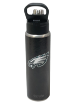 Tervis 24 oz Water Bottle NFL Philadelphia Eagles Black Leather Look 11.5&quot;H - £17.55 GBP