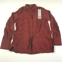 NEW Hannes Roether Shirt Womens XS Red Cupro Iridescent Hidden Button Down - £51.66 GBP