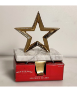 Wondershop Christmas Holiday Gold Metallic Star Stocking Holder With Mar... - £20.07 GBP