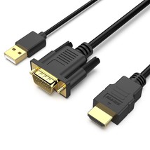 VGA to HDMI Cable with Audio 6 Feet 1080P Cable from VGA Computer Laptop... - £26.95 GBP