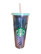 Authentic Starbucks Korea Siren Shell Scales Cold Cup Plastic Tumbler 24oz - £44.12 GBP