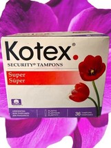 Kotex Security Tampons Super Unscented 36 Tampons,  2004, 1 Box 36 ct - £29.30 GBP