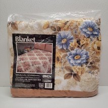 Vintage NEW 5th Generation Fantasy Floral Flower Blanket Twin Full 72&quot; x 90&quot; NOS - £42.68 GBP