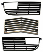 GRILLE-SET-BLACK WITH CHROME EDGE-LEFT-RIGHT-CENTER-73 (#E22898) ! - $262.95