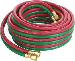 Oxygen Acetylene Hose 1/4-Inch × 25 Feet with 9/16”-18 B Fittings Weldin... - $33.53