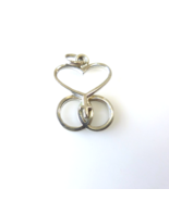 Sterling Silver Heart Wedding Rings Cross Charm Pendant - $7.60