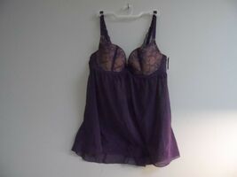 Adore Me Women's Lingerie Lace Mesh Babydoll 07492 Grape Size 42D - $14.24