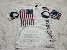 Cotton Traders Sport Constitution We The People U.S. Flag Eagle SS Polo M Shirt - £10.46 GBP