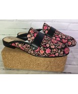 Sam Edelman Perri Womens 6 Black Pink Floral Leather Loafers Flats Mules... - $90.08