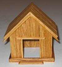 1:12 Miniature Dog House in solid Oak O-O-A-K Artisan Signed - £23.66 GBP