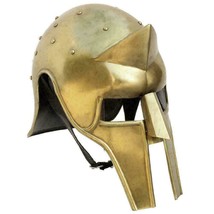 Medieval Roman Gladiator Arena Spike Helmet Antique Brass Plating metal helmet - £74.92 GBP