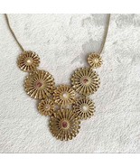 Gold tone Starburst Flower Bib Chain Necklace - $16.83