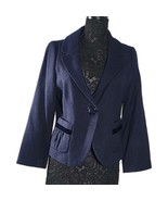 Banana Republic Blazer Navy Blue Jacket Y2k Office Career Preppy Size 12... - $53.50 CAD