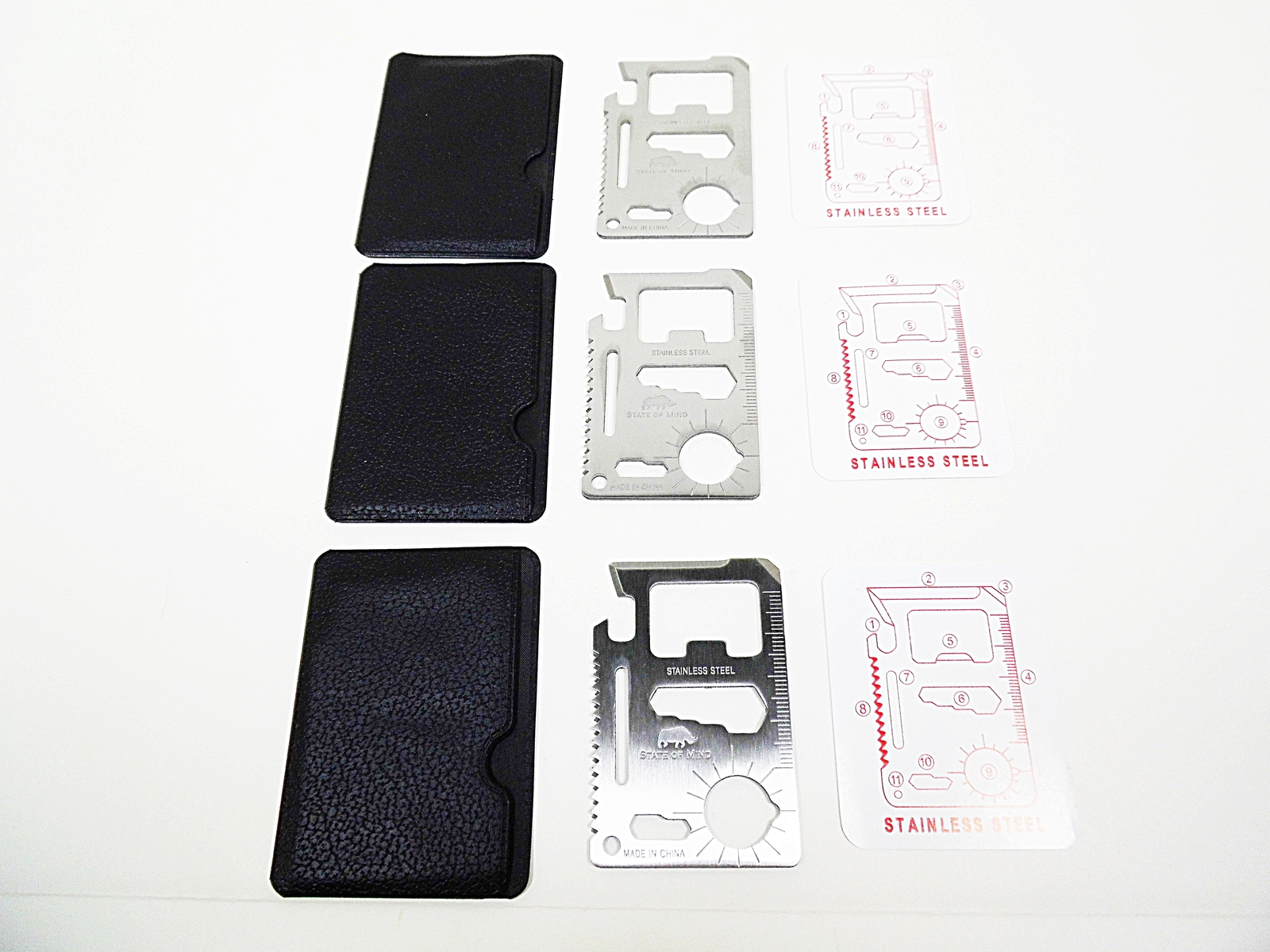 Lot of 3 Survival Multi Tools Credit Card Pocket Tool Camping Hiking Key... - $7.51