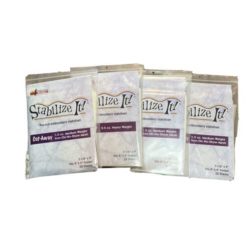 Amazing  Designs Stabilize it! 4 Packs Pre-cut Embroidery Stabilizer - $21.34