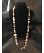 Retro Crazy Agate 15&quot; Necklace -- 1980&#39;s - $828.33 MXN