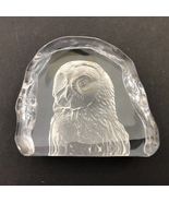 Clear Crystal Glass Cut Owl&#39;s Head Clear 3.75x3.75 inches - $907.00 MXN