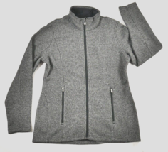 Spyder Jacket Endure Core Full Zip Mid-weight Sweater Gray Ribbed Womens Large - £33.96 GBP
