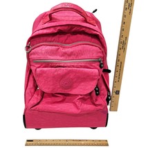 Vintage Kipling Pink Sanaa 18&quot; Large Rolling Backpack - Multiple Pockets... - £39.31 GBP