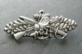 SEABEES COMBAT WARFARE SCW PEWTER USN NAVY MINI LAPEL PIN BADGE 1.5 INCHES - $6.24