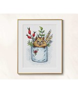 Hamster Cross Stitch Pocket Pattern pdf - Fluffy Hamster embroidery easy... - $8.49