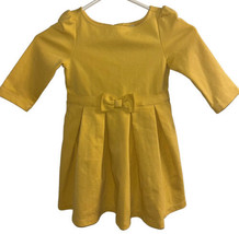 Janie and Jack Black 3/4 Long Sleeve Bow Dress size 4 Yellow Gold Cream ... - £18.64 GBP