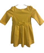 Janie and Jack Black 3/4 Long Sleeve Bow Dress size 4 Yellow Gold Cream ... - $23.76