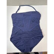 Anne Cole Blue Eyelet One Piece Swimsuit Strapless Halter Womens Size 10 - $25.00