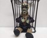 Halloween Hanging Decor Zombie In A Cage Motion Activated 2011 Magic Pow... - $29.60
