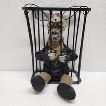 Halloween Hanging Decor Zombie In A Cage Motion Activated 2011 Magic Pow... - £23.19 GBP