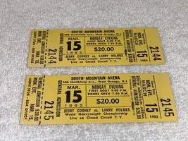 Larry Holmes Jerry Cooney 2 Boxing 1982 Tickets World Heavyweight Championship - $19.99