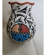 Signed Approx 9” Acoma NM Native American Hand Painted Ceramic Pot Vase C Concho - $234.10