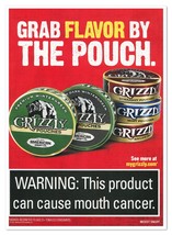 Grizzly American Snuff Grab Flavor by the Pouch 2016 Print Magazine Toba... - $183.85 MXN