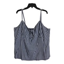 Old Navy Womens Shirt Adult Size XXL Blue Checker Adjustable Ties Stretc... - $22.40