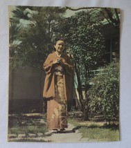 Vintage Japanese girl Hand Painted photograph 1940&#39;s  9.5&quot; x 11.5&quot; - £79.93 GBP