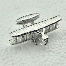 Bi-Plane Glider Early Aviation Vintage Pin Button Pinback Silver Tone Brooch - £10.21 GBP