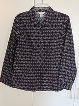 CHRISTOPHER &amp; BANKS LADIES LS BUTTON COTTON/POLY TOP-P/L-NWOT-FEELS LIKE... - $4.99
