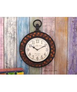 Wooden Hand Crafted Two Tone  Wall Clock Handcrafted Decor Living Room Clock - £127.78 GBP