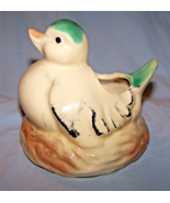 Vintage  Unmarked Green-headed Bird on a Nest-4 1/2 inches tall - €12,50 EUR