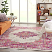 Rugs Area Rugs Carpet 8x10 Oriental Living Room Bedroom Large Ivory Pink Rugs ~~ - £162.57 GBP